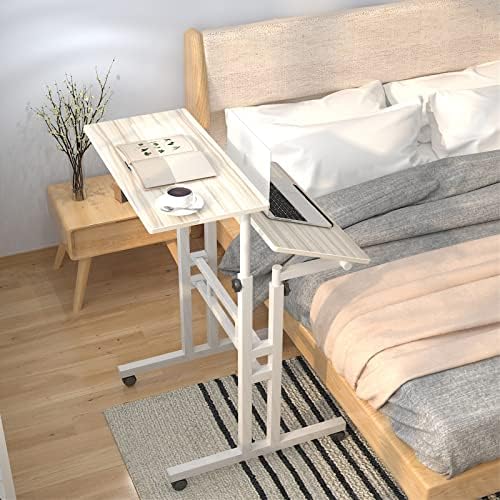soges 23.6inch Height Adjustable Desk Laptop Desk on The Wheels, Beige