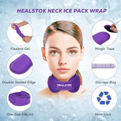 Neck Ice Pack Wrap, Reusable Cold/Hot Gel for Neck Pain, Purple