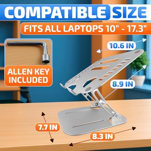 V TOWER Aluminium Laptop Stand for Desk with Adjustable Height and Angle