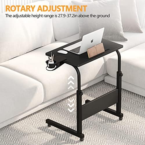 Klvied Small Standing Desk Adjustable Height, Portable Treadmill Desk, Mobile Table Ideal for Laptops and Tablets, Black