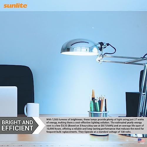 Sunlite 41760 FML27/65K/2PK Quad Tube Plug-in Compact Fluorescent Lamp, FML 4-Pin, 27 Watts, 1500 Lumens, 6500K Daylight, 4-Pin (GX10q4) Base, 120 Volts, 6 Pack