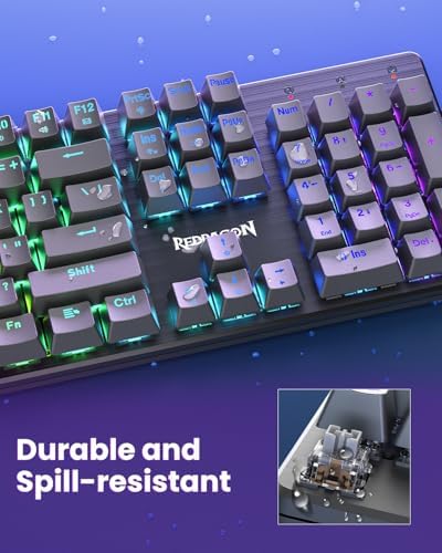 Redragon K671KS Wireless Mechanical Gaming Keyboard, Tri Mode BT/2.4G/USB-C Hot Swappable Custom Keyboard, RGB Backlit Computer Gaming Keyboards, PBT Keycaps, Programmable for PC/Tablet/MAC