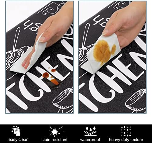 HEBE Anti Fatigue Kitchen Rugs Set of 2, Cushioned Kitchen Mats for Floor