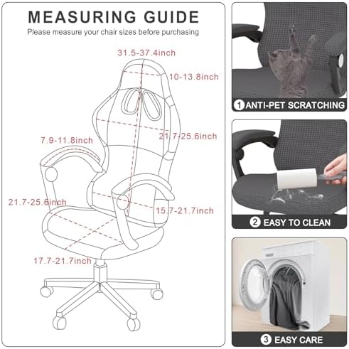 Gaming Chair Cover Game Chair Cover for Reclining Rotating Chair, Dark Gray