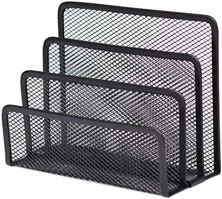Office Desk Organizer, 3-Section Vertical Compartments Mesh File Sorter