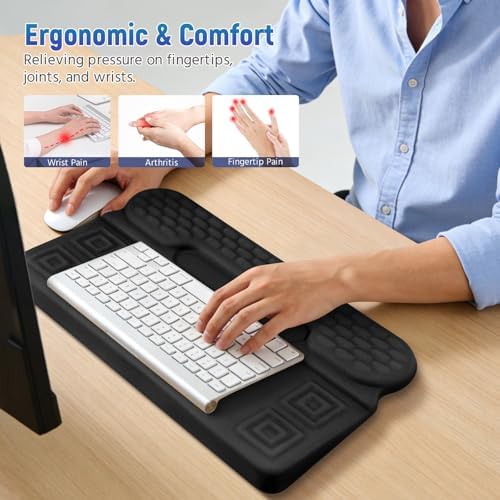MOSISO Wrist Rest with Keyboard Stand, 3-in-1 Ergonomic Keyboard Riser