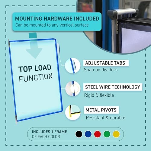 tarifold 5-Pocket Wall Mount Reference System, Expandable, Assorted Colors