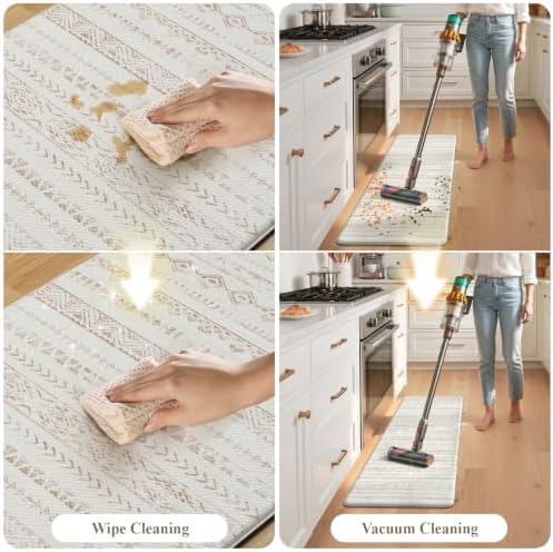 KIMODE Kitchen Mats Cushioned Anti Fatigue,Farmhouse Kitchen Rugs Sets of 2
