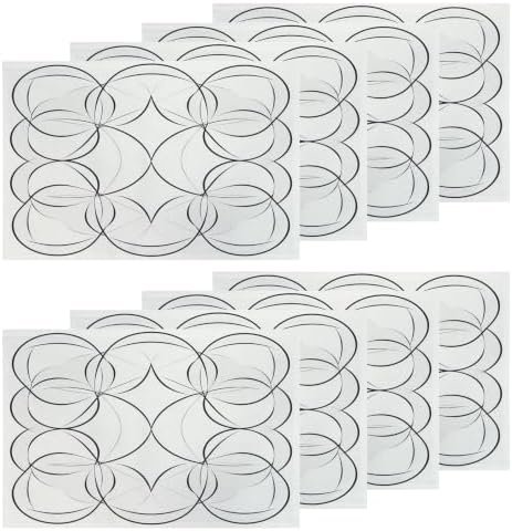 Shrahala Geometric Pattern Placemats, Symmetrical Circle Design Table Mat Linen Burlap Washable Double-Deck Heat Insulation for Dining/Kitchen Table Set of 8 (12 X 18 Inch)