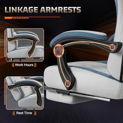Homall Ergonomic Gaming Chair, High-Back Racing Style PC Chair, Grey