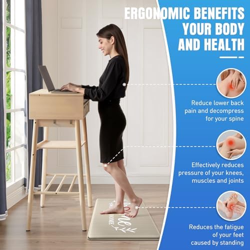 HappyTrends Kitchen Mat for Floor, 2PCS Anti-Fatigue Kitchen Rugs