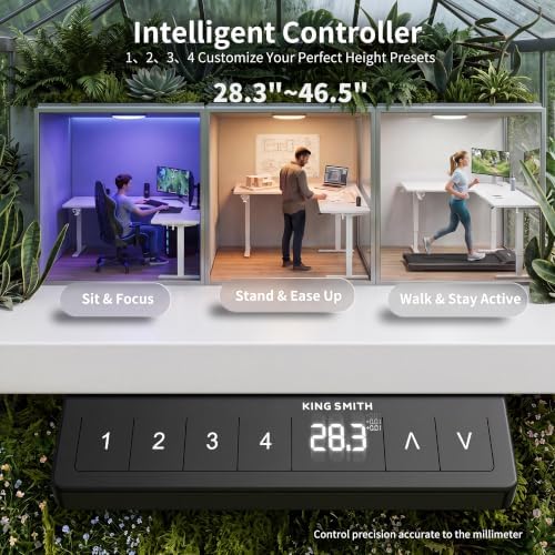 WALKINGDESK 55X45 Inches Reversible L Shaped Standing Desk Height Adjustable with Cup Holder, Electric Corner Computer Desk, Sit Stand up Home Office Desk, Ergonomic Gaming Desk, White