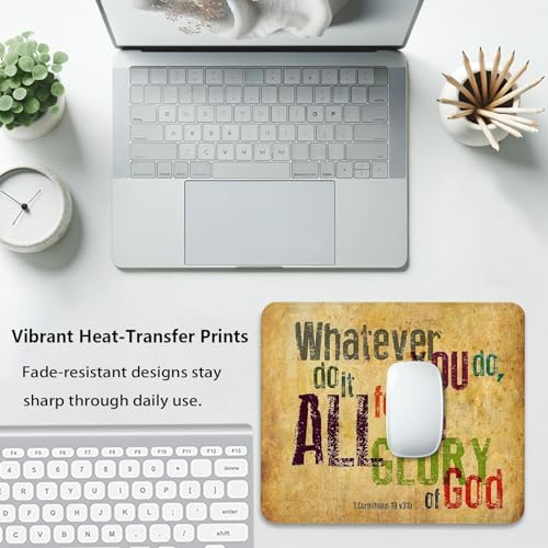 Whatever You Do for the Glory of God Mouse Pad, Christian Bible Desk Mat