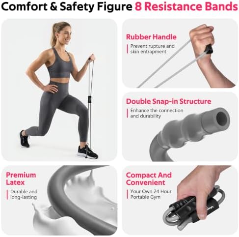 Resistance Bands with Handles, Figure 8 Fitness Bands, Exercise Bands Set