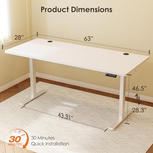 Monomi Electric Standing Desk 63"x28" Height Adjustable Sit Stand Desk