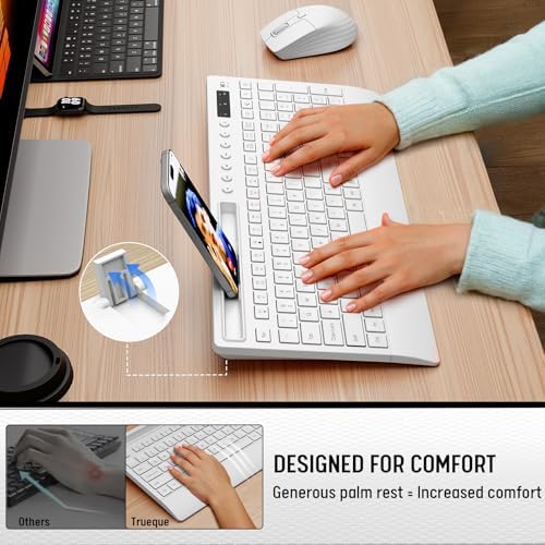 Trueque Wireless Keyboard and Mouse Combo, Full Size with Palm Rest