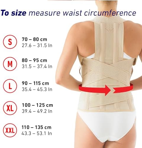 Neo-G Dorsolumbar Support Brace - Back Support For Early Kyphosis, Rounded Shoulders, Posture Correction, Muscular Aches, Lumbar Support - Adjustable - Class 1 Medical Device - Small - Tan
