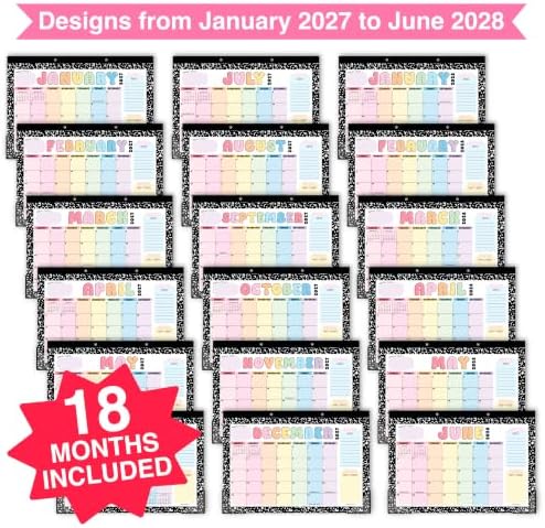 Large Desk Calendar 2027 - Desktop Calendar 2027-2028