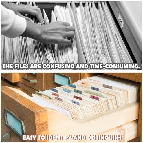 gisgfim 25 Alphabet File Guides, A‑Z Top‑Tab File Cabinet Dividers, Neutral
