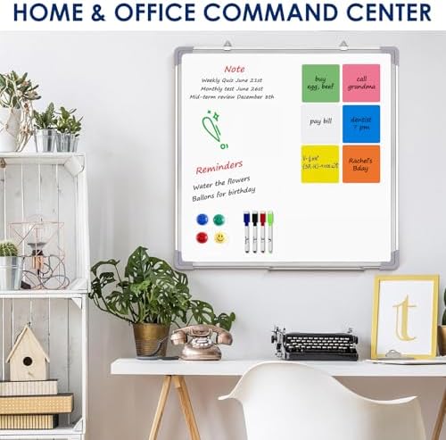 Whiteboard Set, 24x24 in White Board Dry Erase for Wall with Magnetic Notes
