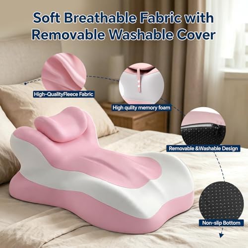 Ergonomic Reading Pillow, Memory Foam Wedge Pillow, Adjustable Neck Pillow
