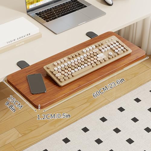 Clamp On Desk Extender for Keyboard, 24 in Under Desk Keyboard Tray