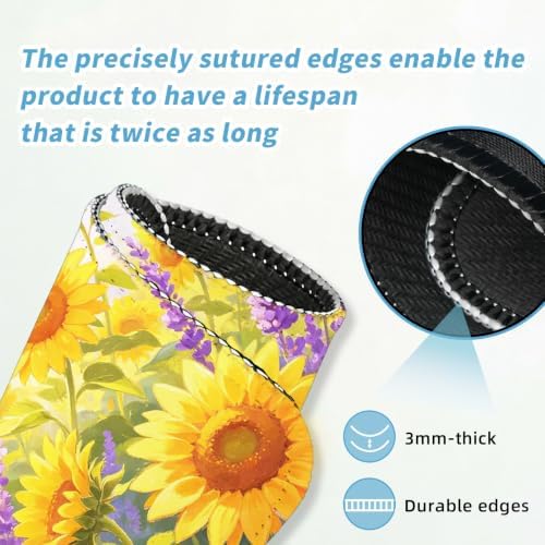 Small Mouse pad, with Edge-Sewn Design, extends Service Life by Twice, occupying the Optimal Size for the Mouse and Wrist Position. (Sunflower)