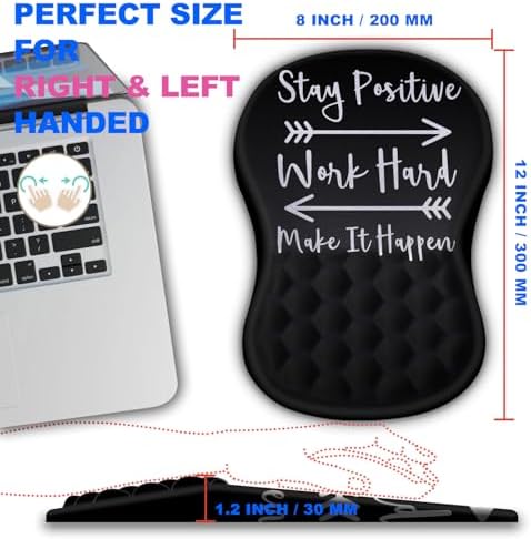 Mouse Pad Wrist Support, Ergonomic Mouse Pad with Massage Dot, Comfortable Computer Mouse Pad for Laptop, Wrist Rest Pain Relief Mousepad with Non-Slip PU Base for Office & Home, 12 x 8 in