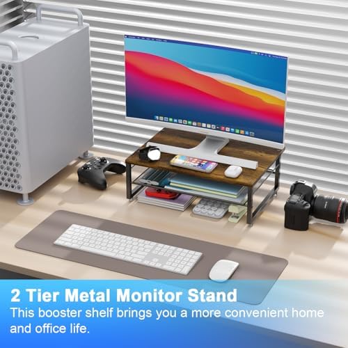 gianotter 2-Tier Wood Monitor Stand Riser