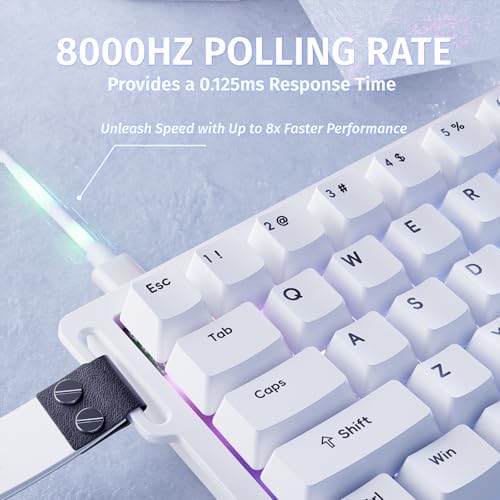 ATTACK SHARK X68 HE 60% Wired RT 8K Keyboard and Wireless R1 Mouse-White