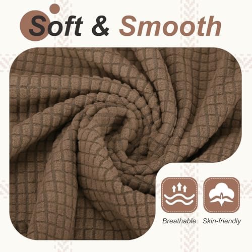 PATIKIL 1 Set Office Chair Cover, Desk Chair Cover Stretchable Universal Computer Seat Slipcover Large with Armrest Covers Zipper for Rolling Office Chairs Home Desk Seat, Brown