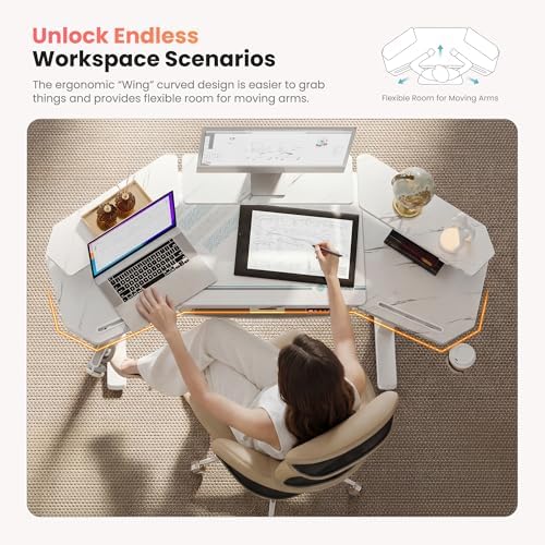 EUREKA ERGONOMIC Gaming Desk, 72" Electric Standing Desk, Dual Motor