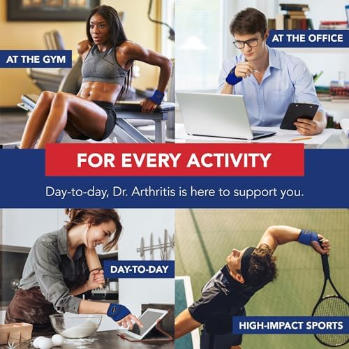 Doctor Developed Wrist Brace - Wrist wrap for Carpal Tunnel Arthritis,Tendonitis, Hand Support - Ideal for Fitness, Weightlifting - Handbook included (Blue (Pack of 1), Wrist Brace)