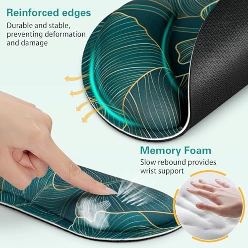 Mouse Pad with Wrist Rest Set, 3-in-1 Wrist Support Mousepad