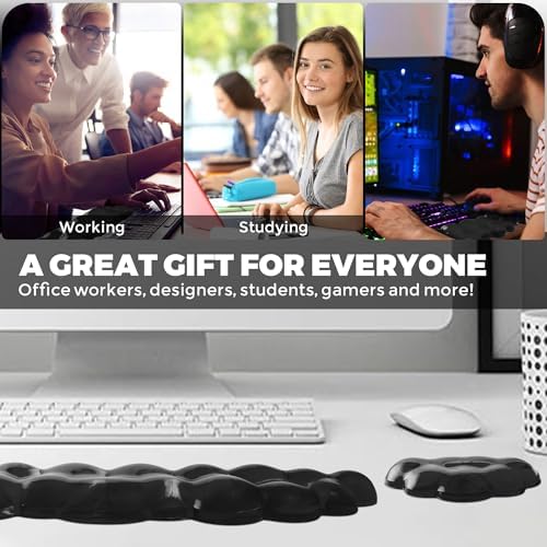 Gel Cloud Keyboard & Mouse Wrist Rest Set - Cloud Keyboard Wrist Rest Pad & Mouse Support for Office Gaming Pad Computer Laptop Ergonomic Comfortable Pain Relief- Cloud Pad Set