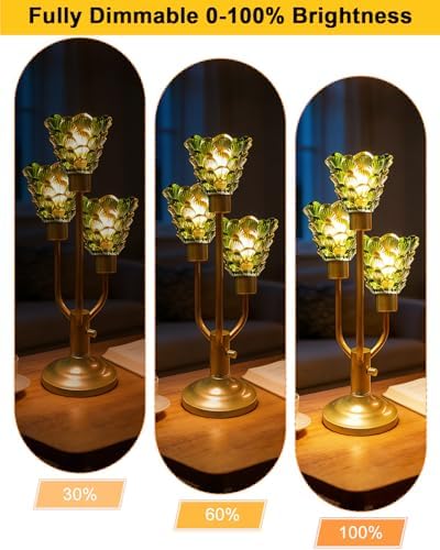 Lightdot Green Glass Mid Century Modern Table Lamp Bulbs Included Dimmable