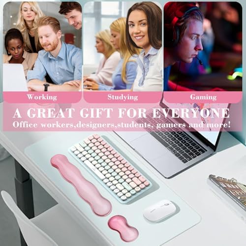 Gel Wrist Rest for Keyboard and Mouse, Wrist Rest for Keyboard, Mouse Wrist Support, Pain Relief, Cool Touch, Non-Skid, Wrist pad Set