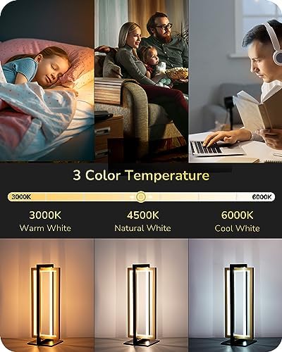 EDISHINE LED Table Lamp, Modern Bedside Lamps for Living Room, Gold
