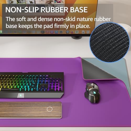 KTRIO Large Gaming Mouse Pad, Desk Mat, 31.5 x 15.7 in, Violet Purple, XXL
