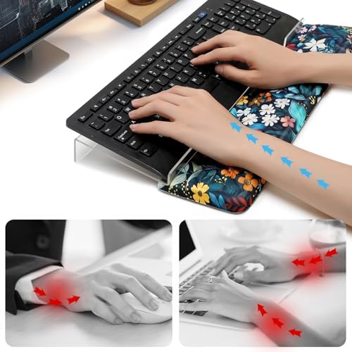 MEGREZ Acrylic Keyboard Stand with Memory Foam Wrist Rest