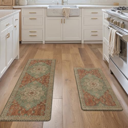 GENIMO Anti Fatigue Kitchen Mats for Floor 2PCS, Standing Rugs,Multi