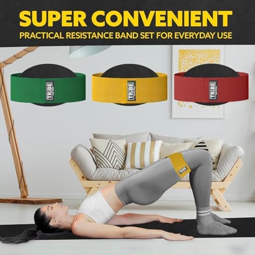 Fabric Resistance Bands for Working Out, 3-Pack for Legs and Glutes