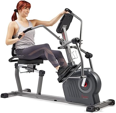 Sunny Health & Fitness Smart Recumbent Cross Trainer with Arm Exerciser
