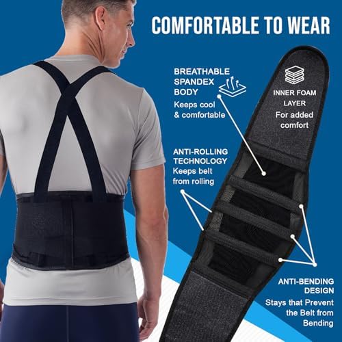 NYOrtho Back Brace For Women & Men - 5XL - 54"-58" - Relieves Back Pain - Back Support Brace with Suspenders - osteoporosis back brace - Maximum Posture & Spine Support - Hook & Loop Back brace - Mens back brace.