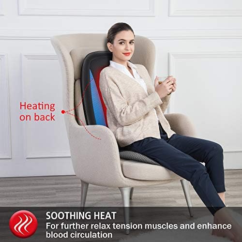 COMFIER Shiatsu Back Massager with Heat, Massage Seat Cushion for Home or Office Chair Use