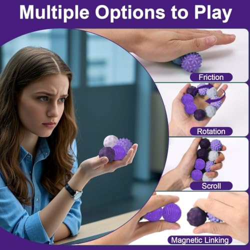BUSOHA Silicone Magnetic Fidget Balls - 8 Pack Fidget Toys for Adult