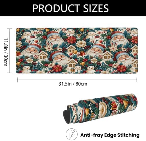 Christmas Large Mouse Pad Non-Slip Rubber Long Gaming Desk Mat