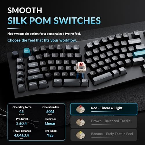 Keychron Q13 Ultra 8K Wireless Mechanical Keyboard, 96% Alice Ergonomic Layout with Numpad, Full Aluminum Custom Keyboard, ZMK, 8000Hz Polling Rate, Hot-Swappable RGB for Mac Windows Linux