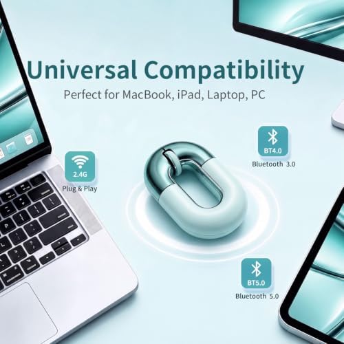 Bluetooth Mouse for Laptop Donut Green Wireless Mouse, Rechargeable