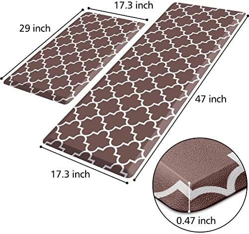 KMAT Kitchen Mat Set of 2,Cushioned Anti-Fatigue Kitchen Mats for Floor